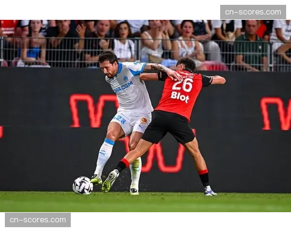 场边医疗团队紧急处理雷恩后卫抽筋，比赛短暂中断